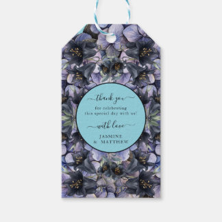 Moody Black Floral Classic Thank You Chic Wedding Presentetikett