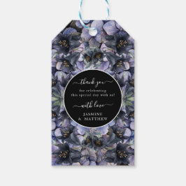 Moody Black Floral Classic Thank You Chic Wedding Presentetikett