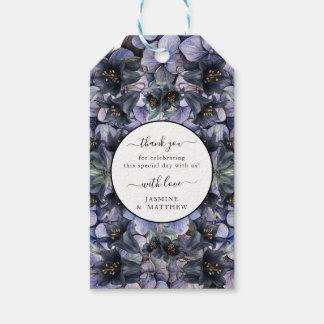 Moody Black Floral Classic Thank You Chic Wedding Presentetikett