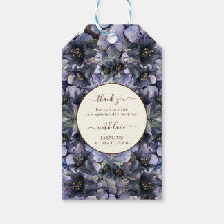 Moody Black Floral Classic Thank You Chic Wedding Presentetikett