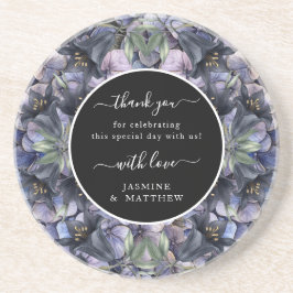 Moody Black Floral Classic Thank You Chic Wedding Underlägg