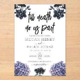 Moody Black Floral Till Death Do Us Part Wedding