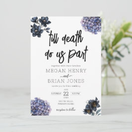 Moody Black Floral Till Death Do Us Part Wedding Inbjudningar