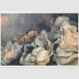 Moody blått, omodernt fjäril och Peony