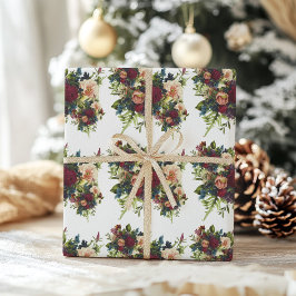 Moody Blommigt Burgundy Bröllop Presentpapper