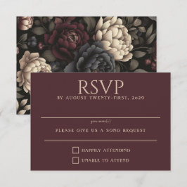 Moody Blommigt för marinblå och burgundisk OSA Kort