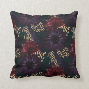 Moody blommigt, guld- Pinecone & Spruce jul Kudde