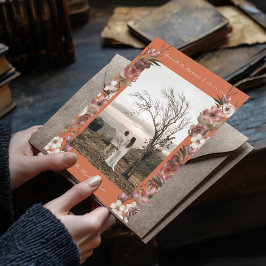 Moody Blommigt - hösten Foto Terracotta Spara datu Inbjudningar