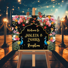 Moody Blommigt - Indiskt välkomstmottagningstecken Poster