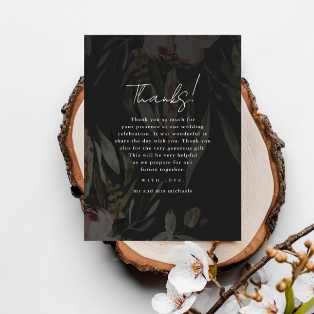 Moody Blommigt - överlägg Bröllop Photo Tack Vykort (Skapare uppladdad)