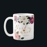 Moody Blommigt vattenfärg Bridesmaid Monogram Kaffemugg<br><div class="desc">Vår elegant och vår moody blommigt för tegelkaffe mugg är en perfekt gåva till ge till din brud. Utformningen har våra handdragna blommigtar med vattenfärg i en vacker, rustik och moody färg palett. pinkar, djup majoritet med accenter av oliv grönt, djupa lila och levande gröntar som dyker upp för att...</div>