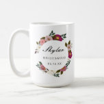 Moody Blommigt Vattenfärgning Utandning Bridesmaid Kaffemugg<br><div class="desc">Vår elegant och vår moody blommigt för tegelkaffe mugg är en perfekt gåva till ge till din brud. Utformningen har våra handdragna blommigtar med vattenfärg i en vacker, rustik och moody färg palett. nyp, djup majoritet med accenter från oliv grönt, djupa lila och levande gröntar som skapar denna vackra, slående...</div>