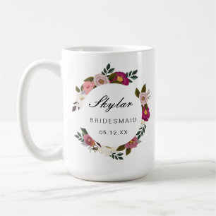 Moody Blommigt Vattenfärgning Utandning Bridesmaid Kaffemugg
