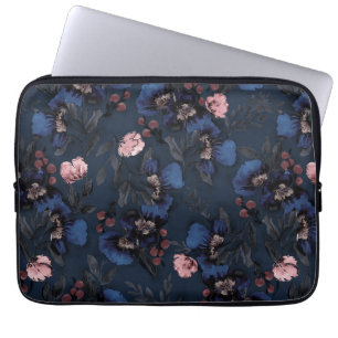 Moody Blommigtar och Berries av Painterly Watercol Laptop Fodral