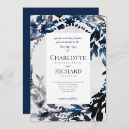 Moody Blommigtar, vattenfärg bröllop Inbjudningar