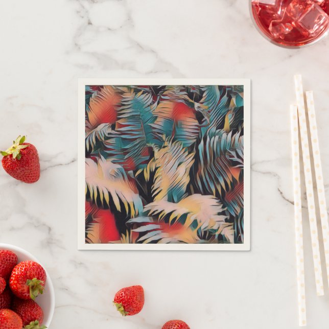 Moody Blue Fern Lövs Botanical Decoupage Pappersservett (Insitu)