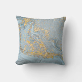 MOODY BLUE GULD LUXE MARBLE CUSHION KUDDE