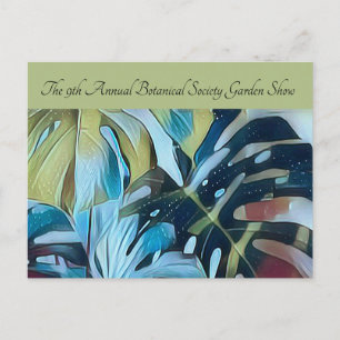 Moody Blue Monstera Botanical Direct Mail Promo Meddelande Vykort