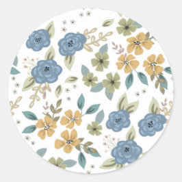 Moody Blues Blommigt Sticker Lakan Runt Klistermärke