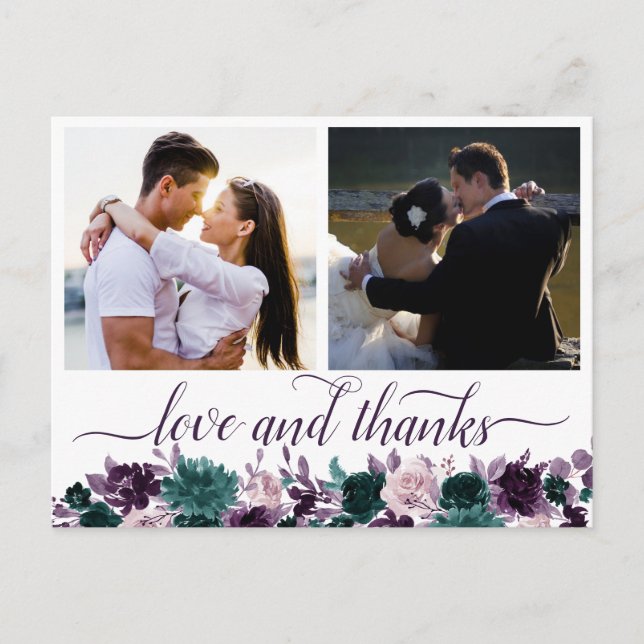 Moody Boho | Äggplants Lila 2 Photo Tack Vykort (Framsida)