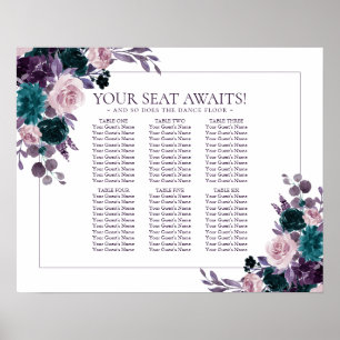 Moody Boho Äggplants Lila 8, övre sittplatsdiagr Poster