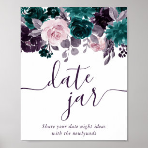 Moody Boho Äggplants Lila och kalkeringsdatum Bu Poster
