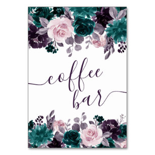 Moody Boho Äggplants Lila och Pub i kalkkaffe Bordsnummer
