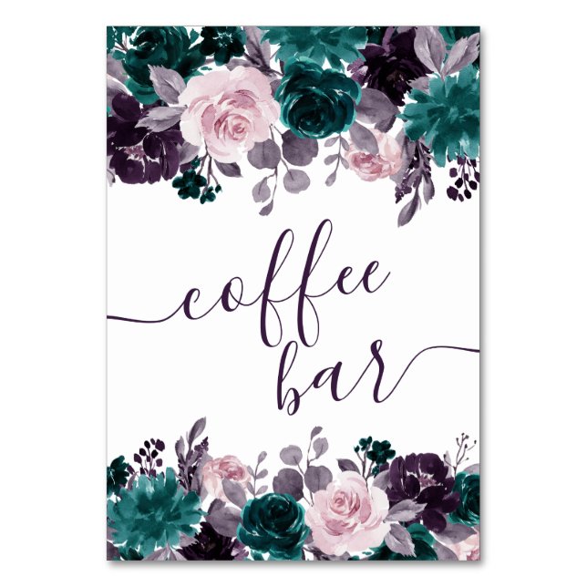 Moody Boho | Äggplants Lila och Pub i kalkkaffe Bordsnummer (Framsidan)