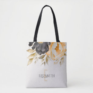 Moody Boho Blue and Beige Anpassningsbar Tote Bag Tygkasse