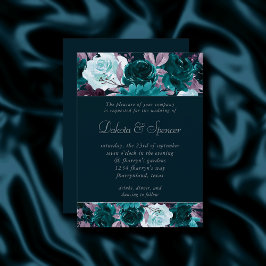 Moody Boho | Deep Teal Turcos Lila Garland Inbjudningar