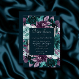 Moody Boho | Deep Teal Turcos Lila Shower Inbjudningar