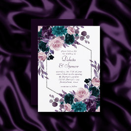 Moody Boho | Eggplant Lila Silver Ram Bouquet Inbjudningar