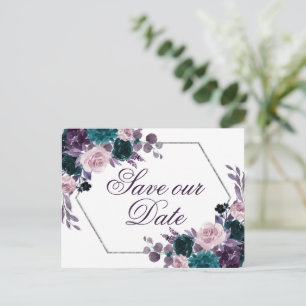 Moody Boho Eggplant Plum Lila Mauve Bouquet Vykort