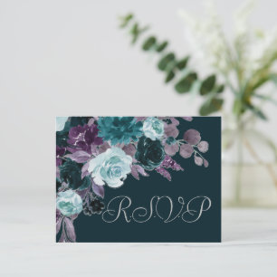 Moody Boho Lila av djupgående turkos Vykort