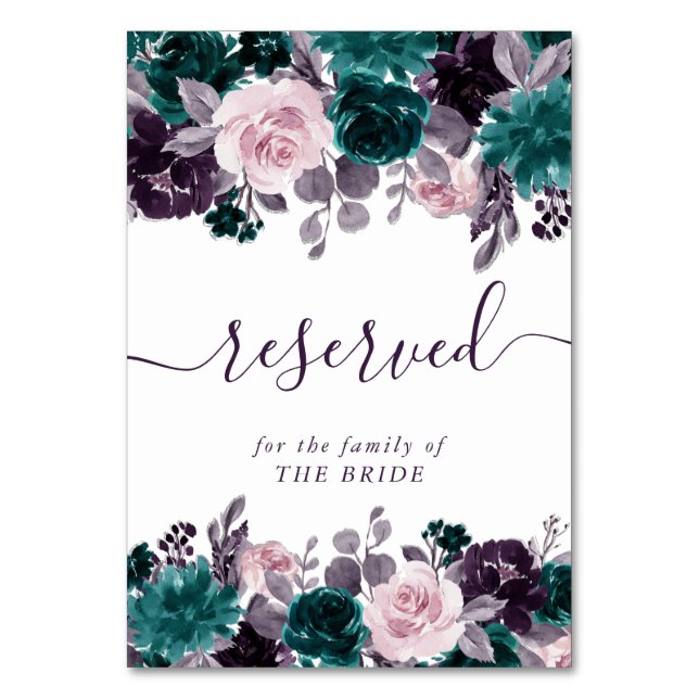 Moody Boho | Reserverad Blommigt av Lila av ballas Bordsnummer (Framsidan)
