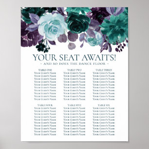 Moody Boho Sittdiagram för Blommigt av Lila och Poster