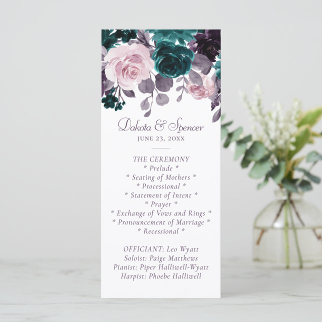Moody Boho | Uggplants Lila Blommigt WAN Bouquet Program (Stående Fram)