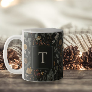 Moody botanisk jul-Helgdag, Monogram Kaffemugg