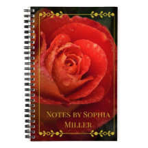 Moody Botanisk Mörkröd Roséguld Ram Notebook