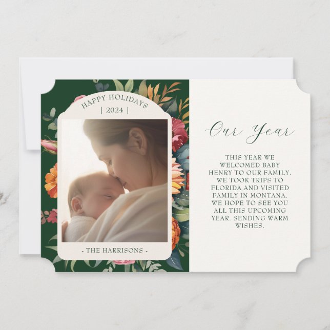 Moody botaniskt årskort i recension inbjudningar (Framsida)