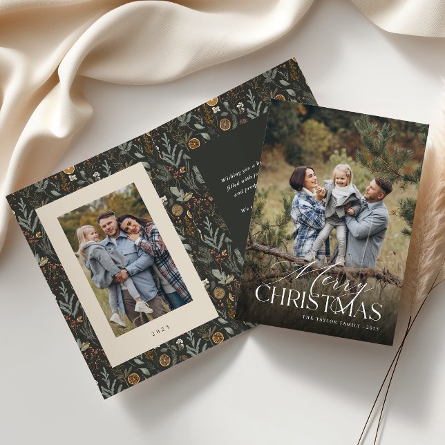 Moody botaniskt Lodrät i julklapp - foto med Helgkort (Skapare uppladdad)