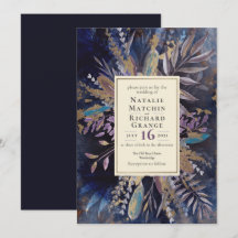 Moody Bouquet-inbjudan till botaniskt bröllop