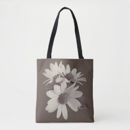 Moody Brown Daisy Custom Monogram Chince Style Tygkasse