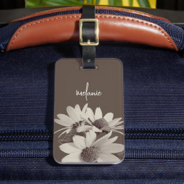 Moody Brown Daisy Custom Text and Colors Bagagebricka