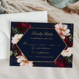 Moody Burgundy Peonies marinkust Blommigt Bröllop OSA Kort