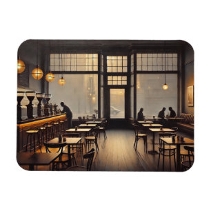 Moody cafe-vykort i San Francisco Mugg Magnet