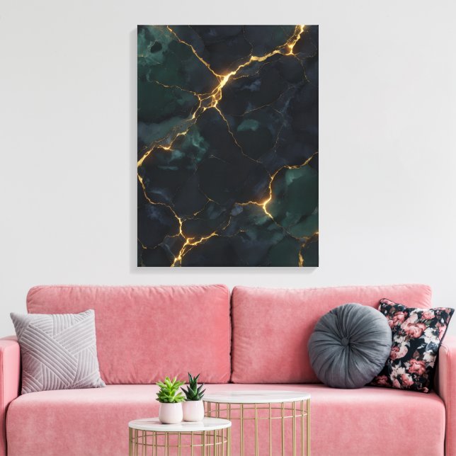 Moody Celestial — Dark Academia & Kintsugi Suite Canvastryck (Insitu (Vardagsrum))