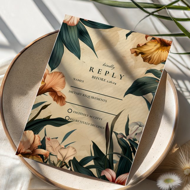 Moody Copper Botanical Wedding OSA Kort (Skapare uppladdad)