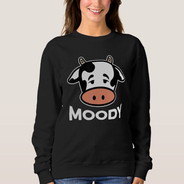 Moody Cow Cattle Farm Animal T Shirt (Framsida)
