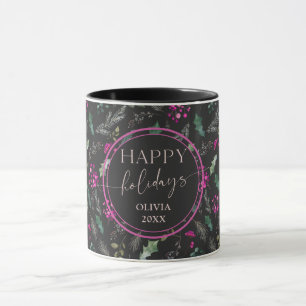 Moody Cute Winter Holly Glad helg Mugg